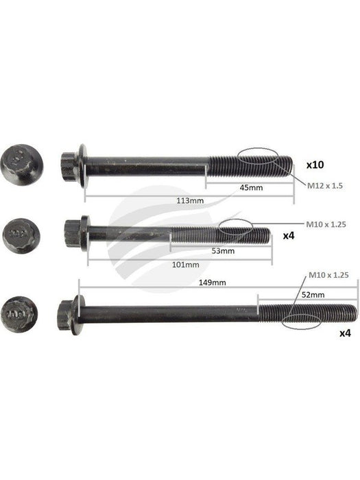 Aunger Cylinder Head Bolt Set Fits Ford Weat I4 Dohc AHBS0630 Aunger - Micks Gone Bush