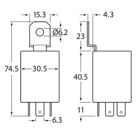Hella Flasher Relay 24V Electronic 128W Max 4 Terminals Part No. 3037 FLASHER UNIT HELLA - Micks Gone Bush