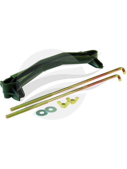 Jaylec Battery Hold Down Bracket 175mm / 7" J Style [ref Narva BHD18] BC0002 Battery Hold Downs Jaylec - Micks Gone Bush