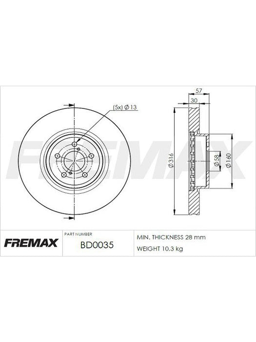 Fremax Brake Disc Front Each BD-0035 Fremax - Micks Gone Bush