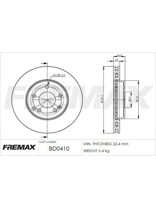 Fremax Brake Disc Front Pair BD-0410 Fremax - Micks Gone Bush