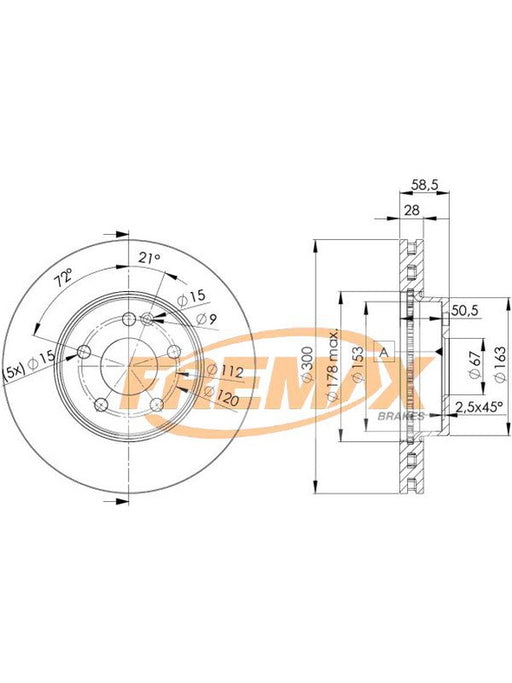 Fremax Brake Disc Front Pair Mercedes Vito Viano BD-0415 Fremax - Micks Gone Bush