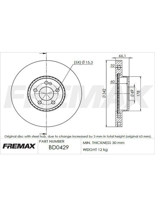Fremax Brake Disc BD-0429 Fremax - Micks Gone Bush