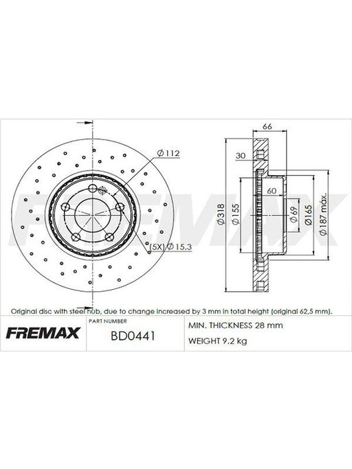 Fremax Brake Disc Front Pair BD-0441 Fremax - Micks Gone Bush