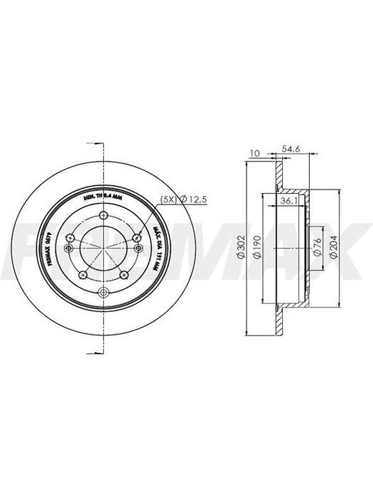 Fremax Brake Disc Rear Pair BD-0579 Fremax - Micks Gone Bush