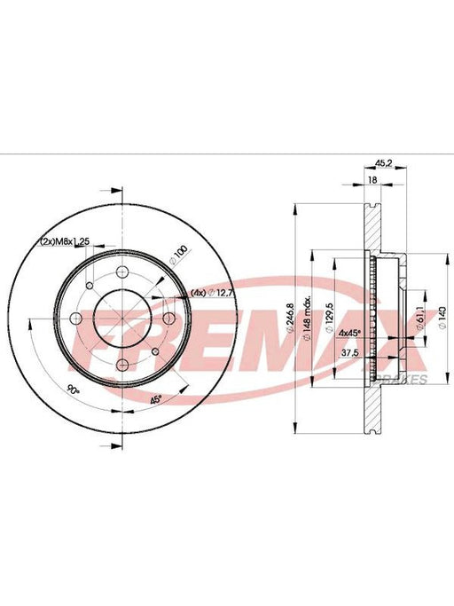 Fremax Brake Disc Front Pair BD-0602 Fremax - Micks Gone Bush