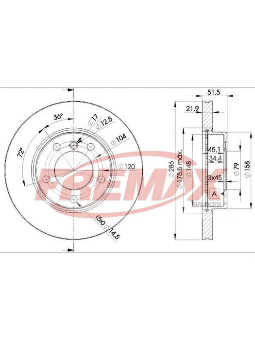 Fremax Brake Disc Front Pair Bmw 320I - 325I 10/90 - 318Is BD-0674 Fremax - Micks Gone Bush