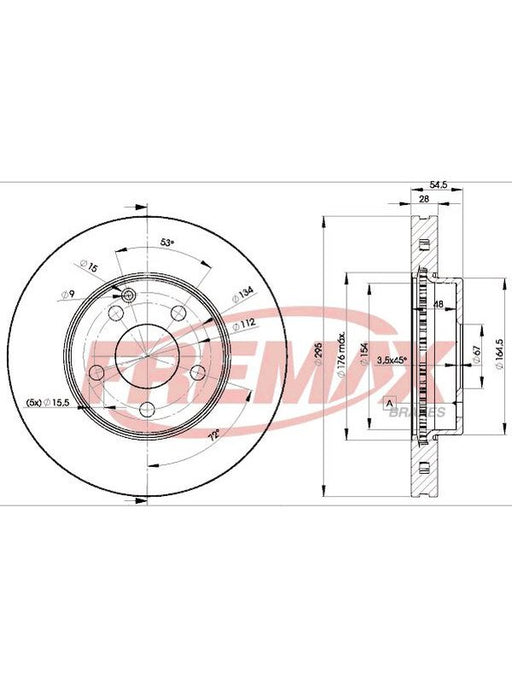 Fremax Brake Disc Front Pair BD-0812 Fremax - Micks Gone Bush