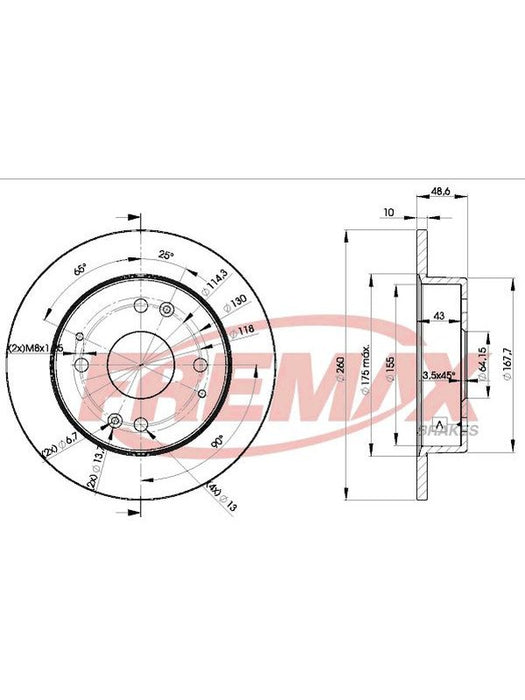 Fremax Brake Disc Rear Pair BD-0835 Fremax - Micks Gone Bush