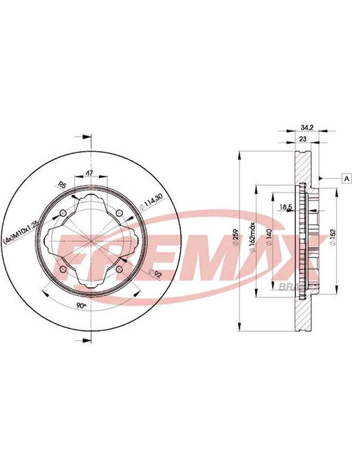 Fremax Brake Disc Front Pair BD-0836 Fremax - Micks Gone Bush