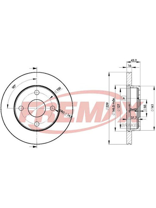 Fremax Brake Disc Front Pair BD-1016 Fremax - Micks Gone Bush