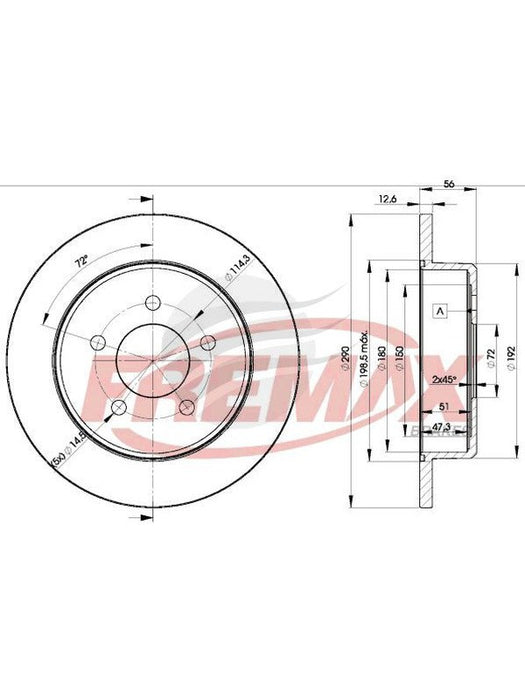 Fremax Brake Rotor Solid Pair BD-1023 Fremax - Micks Gone Bush