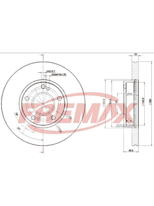 Fremax Brake Disc Front Pair BD-1057 Discs Fremax - Micks Gone Bush
