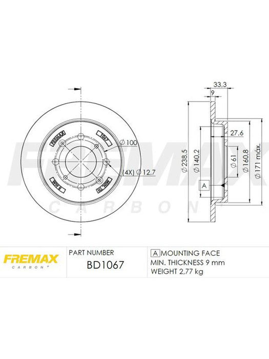 Fremax Brake Rotor (Pair) Rear BD-1067 Fremax - Micks Gone Bush