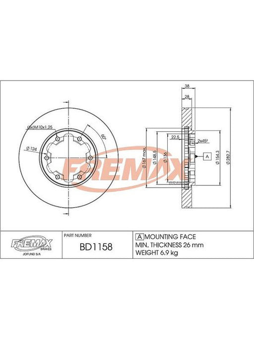 Fremax Brake Disc Front Pair BD-1158 Fremax - Micks Gone Bush