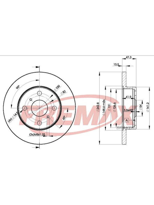 Fremax Brake Disc Front Pair BD-1216 Fremax - Micks Gone Bush