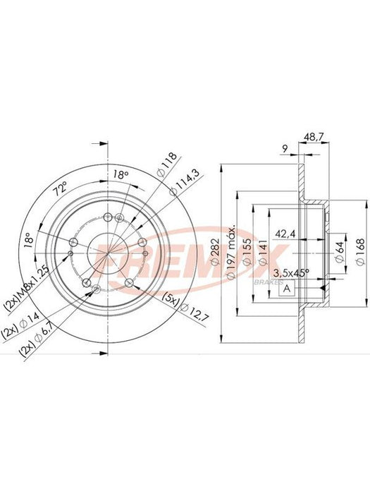 Fremax Brake Rotor (Pair) Rear BD-1258 Fremax - Micks Gone Bush