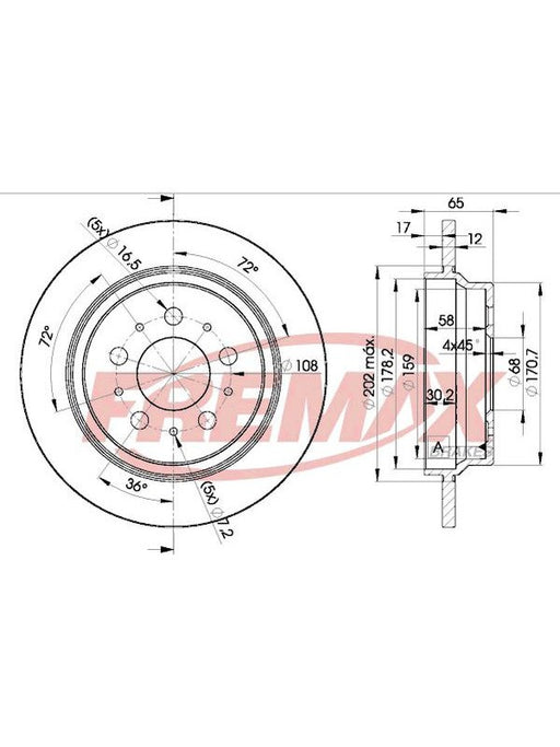Fremax Brake Disc Rear Each BD-1674 Fremax - Micks Gone Bush