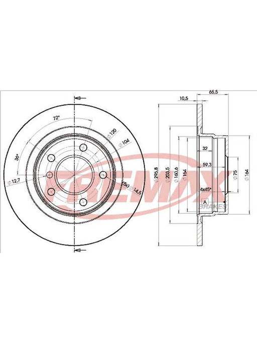 Fremax Brake Disc Rear Pair BD-1725 Fremax - Micks Gone Bush