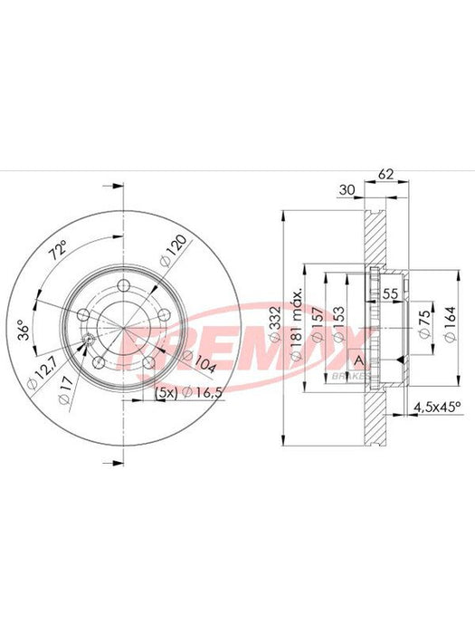 Fremax Brake Disc Front Each BD-1985 Fremax - Micks Gone Bush