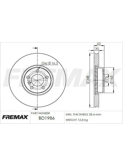 Fremax Brake Disc Front Each BD-1986 Fremax - Micks Gone Bush
