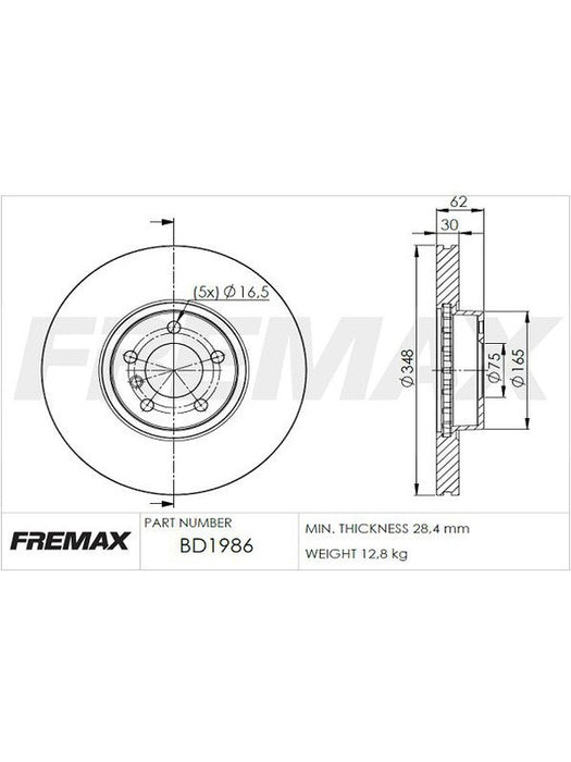 Fremax Brake Disc Front Each BD-1986 Fremax - Micks Gone Bush