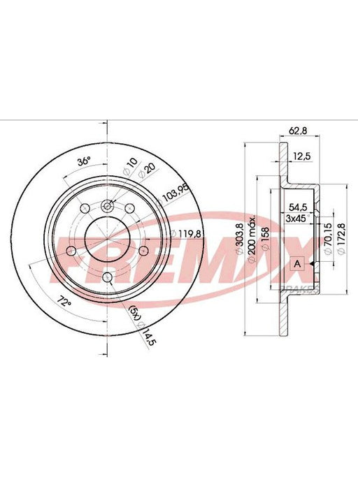 Fremax Brake Disc Rear Pair BD-2004 Fremax - Micks Gone Bush