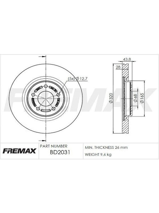 Fremax Brake Rotor (Single) Front BD-2031 Fremax - Micks Gone Bush