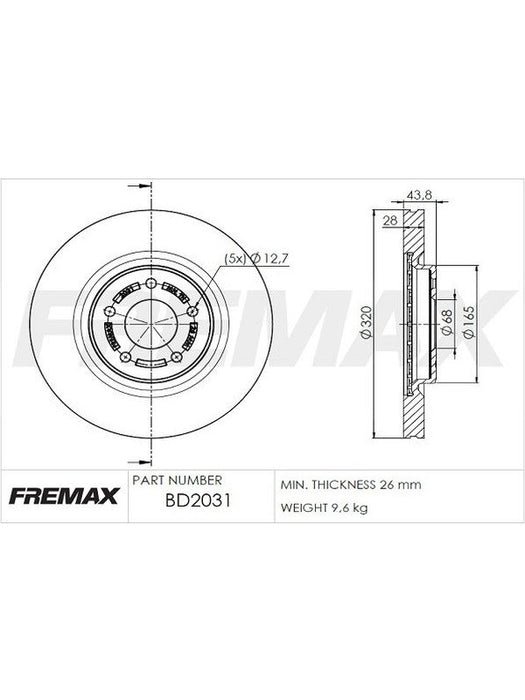 Fremax Brake Rotor (Single) Front BD-2031 Fremax - Micks Gone Bush