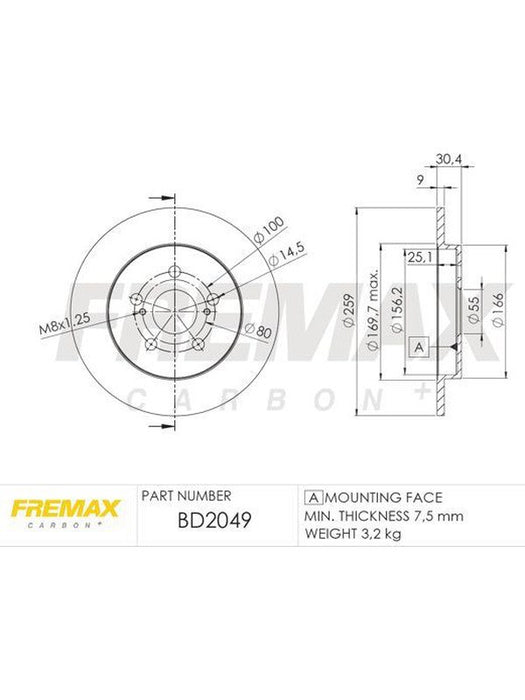 Fremax Brake Rotor (Pair) Rear BD-2049 Fremax - Micks Gone Bush
