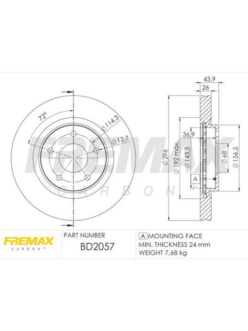 Fremax Brake Disc Front Pair BD-2057 Fremax - Micks Gone Bush