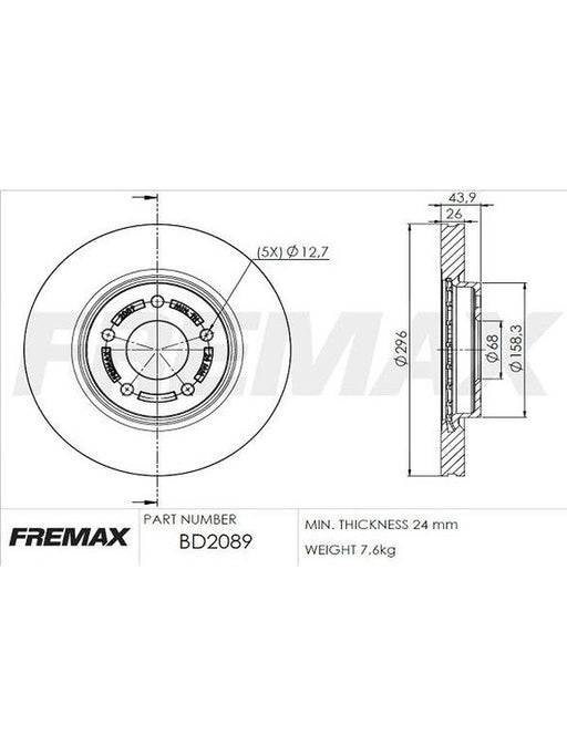 Fremax Brake Disc Front Pair BD-2089 Fremax - Micks Gone Bush