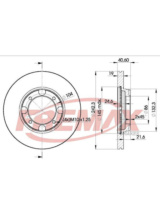 Fremax Brake Disc Front Pair BD-2135 Fremax - Micks Gone Bush