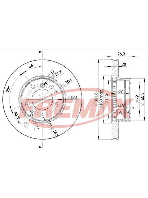 Fremax Brake Disc Front Each BD-2215 Fremax - Micks Gone Bush