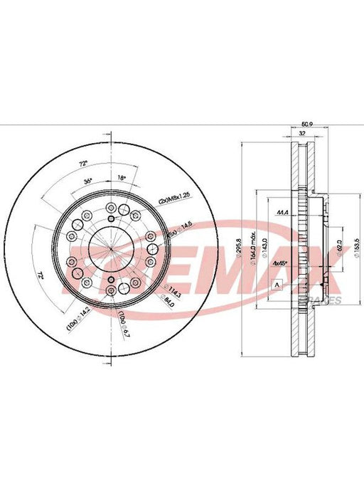 Fremax Brake Disc Front Pair BD-2611 Fremax - Micks Gone Bush