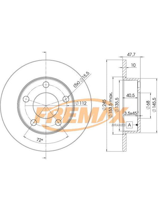 Fremax Brake Disc Rear Pair BD-2746 Fremax - Micks Gone Bush