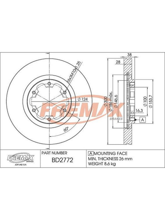 Fremax Brake Disc Front Pair BD-2772 Fremax - Micks Gone Bush