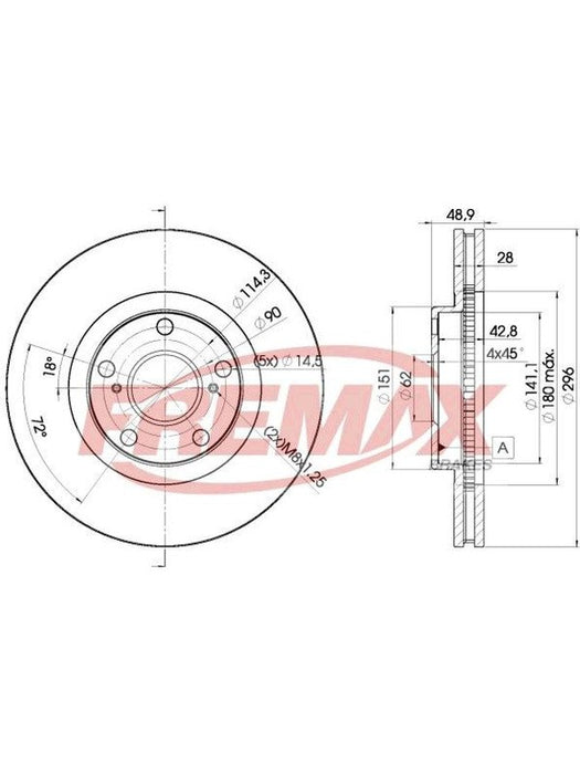 Fremax Brake Disc Front Pair BD-2820 Fremax - Micks Gone Bush