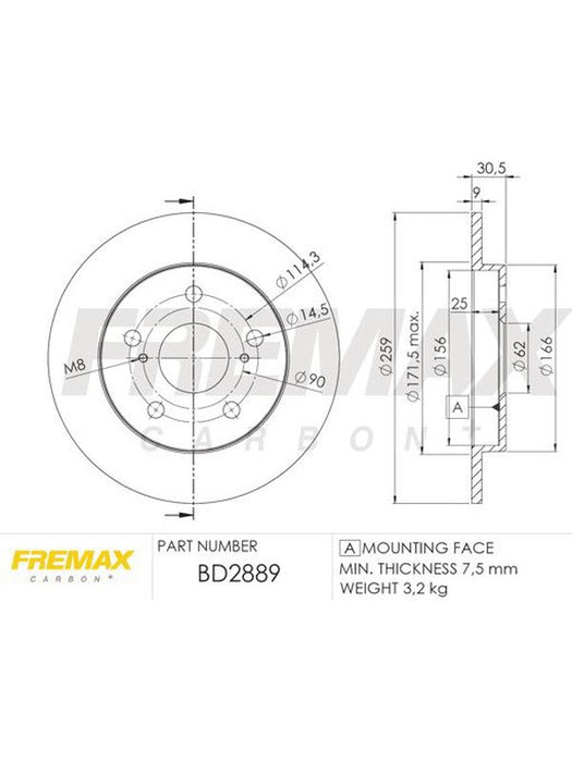 Fremax Brake Rotor (Pair) Rear BD-2889 Fremax - Micks Gone Bush
