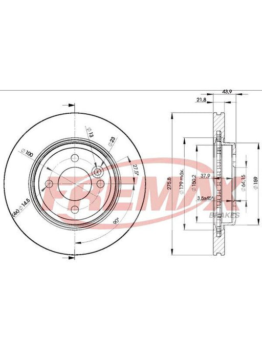 Fremax Brake Disc Front Pair Mini R50 Cooper S One BD-2891 Fremax - Micks Gone Bush