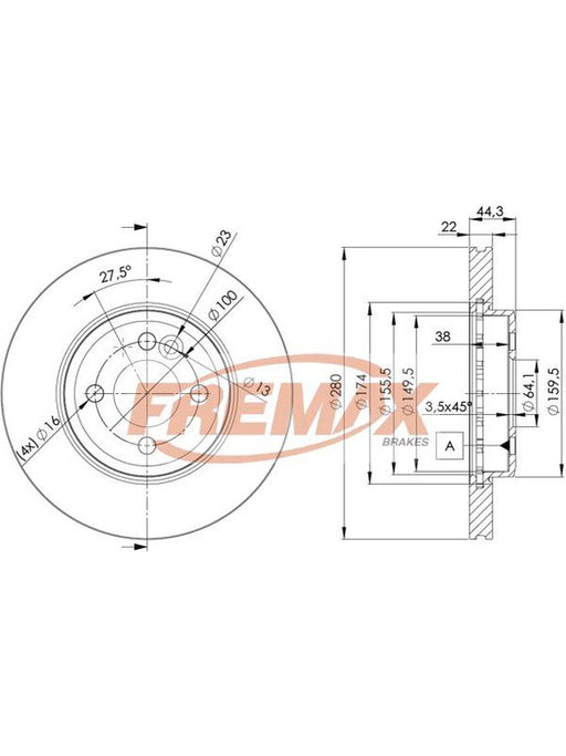 Fremax Brake Disc Front Pair BD-2893 Fremax - Micks Gone Bush