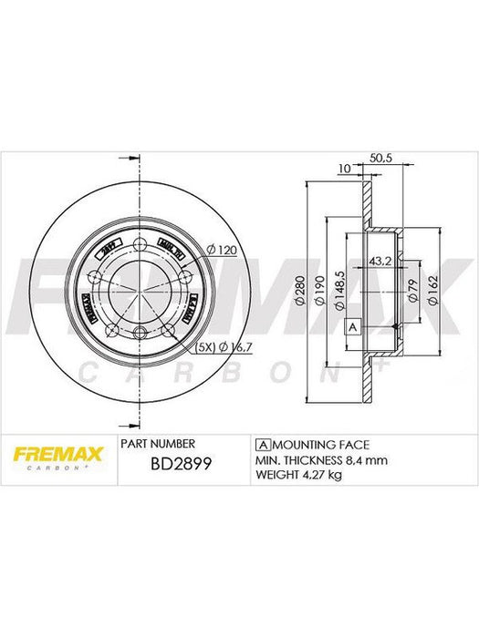 Fremax Brake Rotor Solid Pair Rear BD-2899 Fremax - Micks Gone Bush