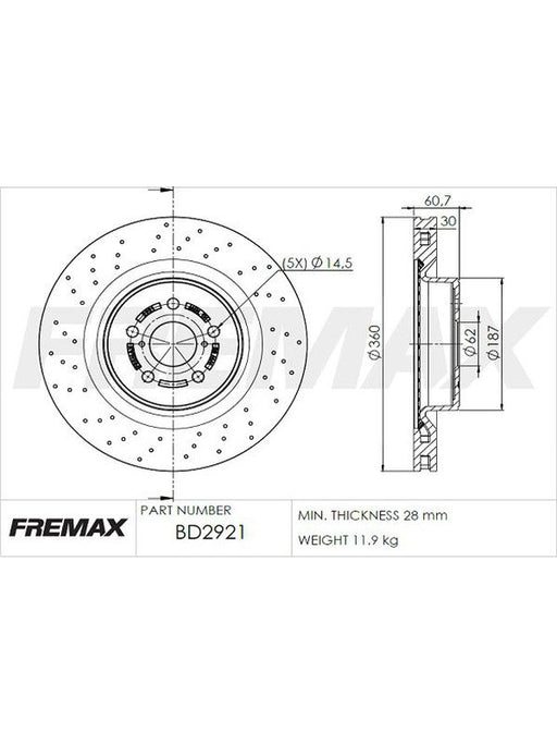 Fremax Brake Disc Front Each BD-2921 Fremax - Micks Gone Bush
