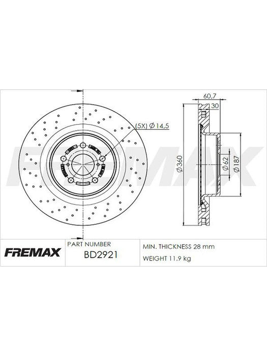 Fremax Brake Disc Front Each BD-2921 Fremax - Micks Gone Bush