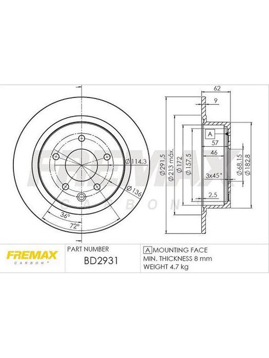 Fremax Brake Disc Rear Pair BD-2931 Fremax - Micks Gone Bush