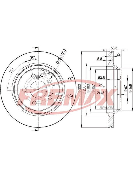Fremax Brake Disc Rear Pair BD-3053 Fremax - Micks Gone Bush