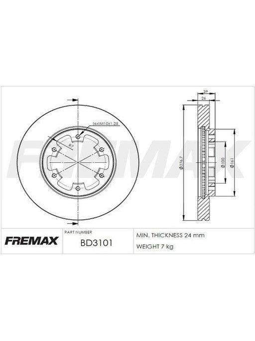 Fremax Brake Disc Front Pair BD-3101 Fremax - Micks Gone Bush