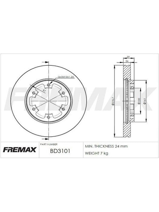 Fremax Brake Disc Front Pair BD-3101 Fremax - Micks Gone Bush