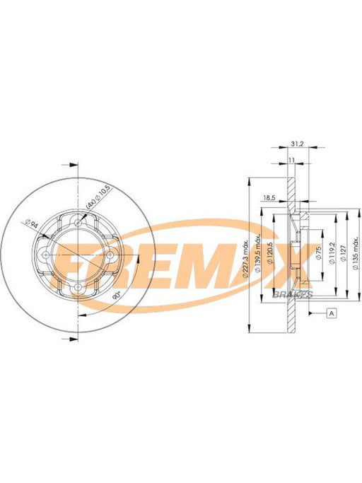 Fremax Brake Disc Front Pair BD-3251 Fremax - Micks Gone Bush