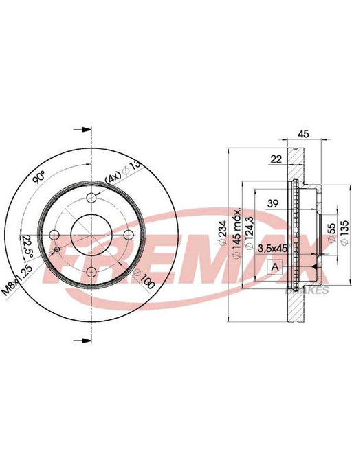 Fremax Brake Disc Front Pair BD-3255 Fremax - Micks Gone Bush